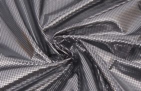 ткань подкладочная 210t, 57гр/м2, 100пэ, 150см, фольгированная (серебро), черный/s580, (50м) ks купить в Иркутске.